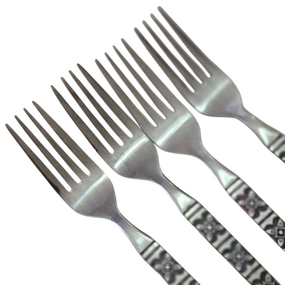 4 Ecko Eterna Montalo Fork 7.2" stainless 60s vtg midcentury mod butterfly retro - Picture 3 of 11